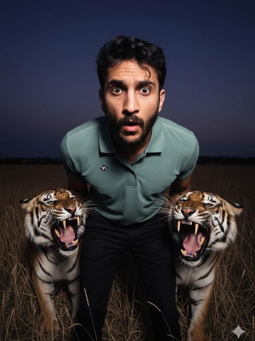 AI portrait with tigers